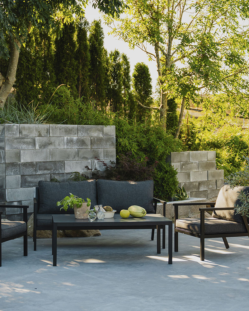 Rana sofagruppe lounge i sort aluminium