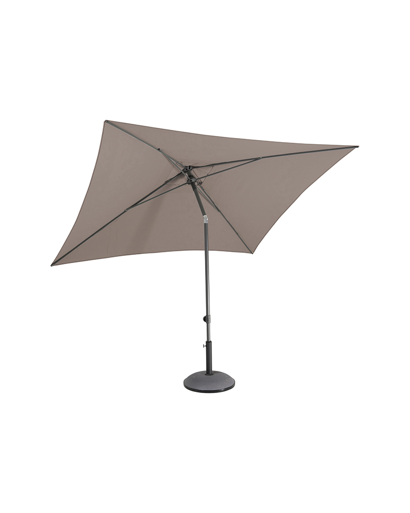 Stor parasoll i brun farge