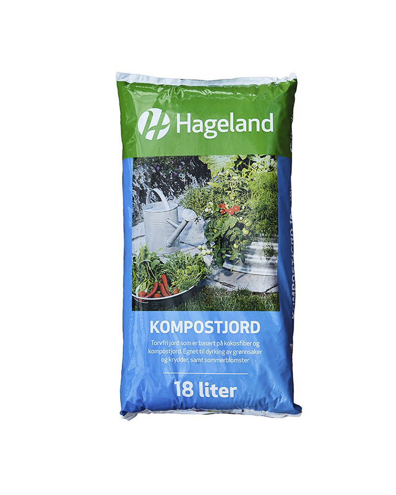 pose med Hageland kompostjord 18 liter