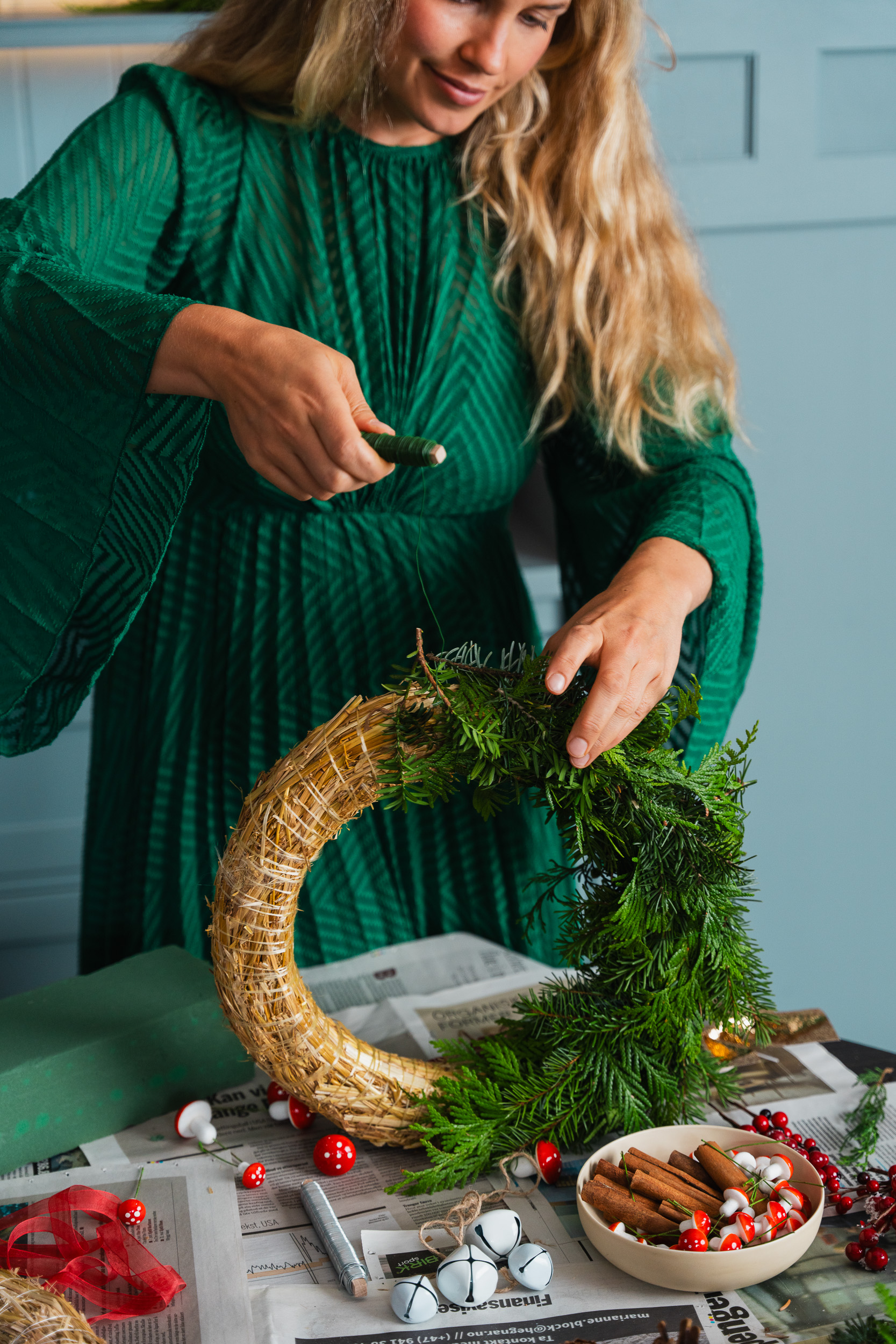 Dørkrans, halmkrans, diy