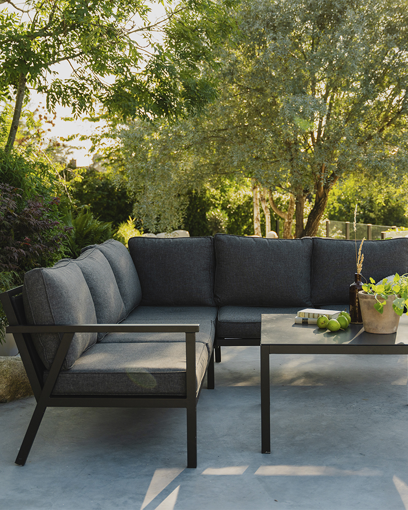 Loungegruppe hagemøbler aluminium