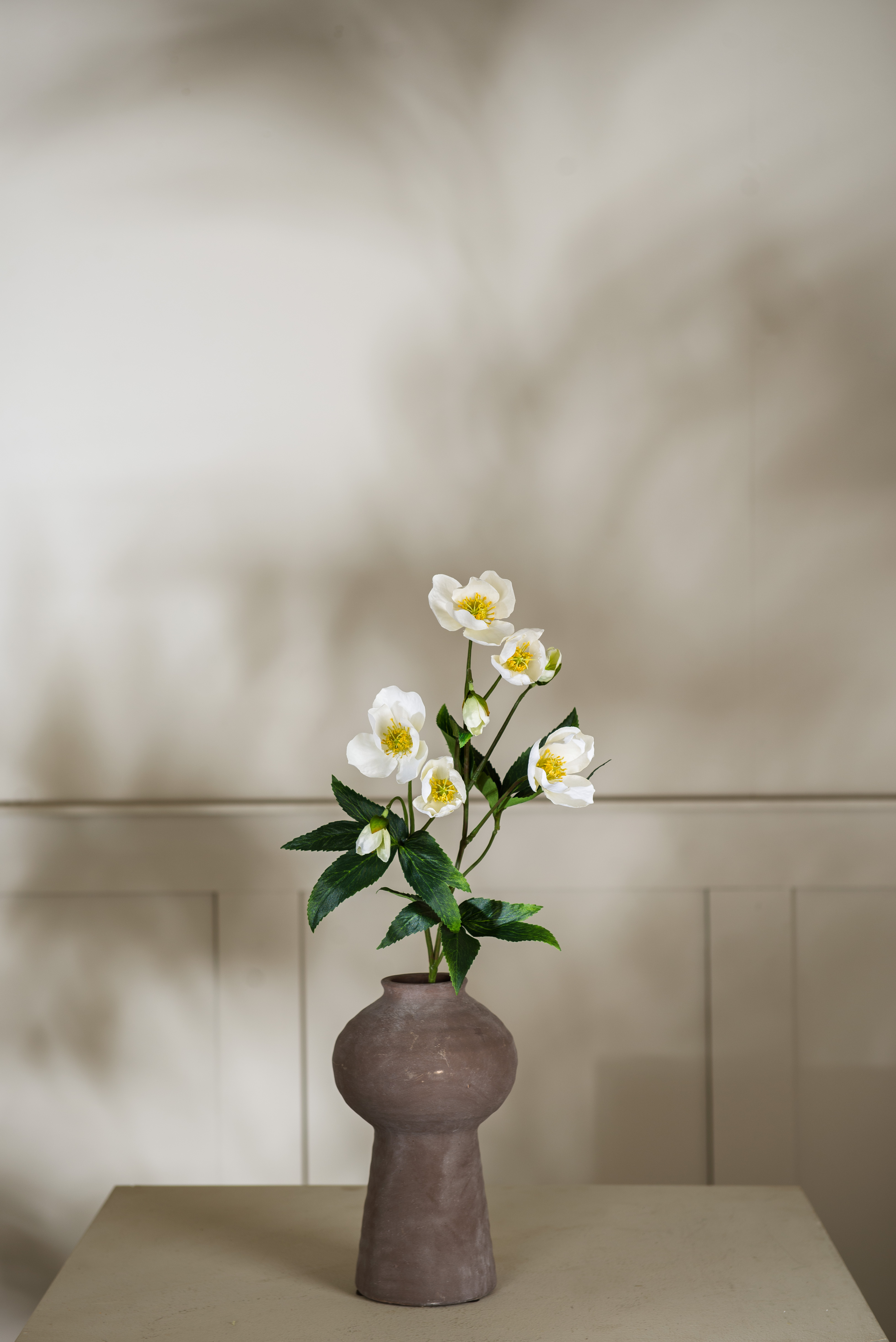 Kunstig julerose hvit 57 cm