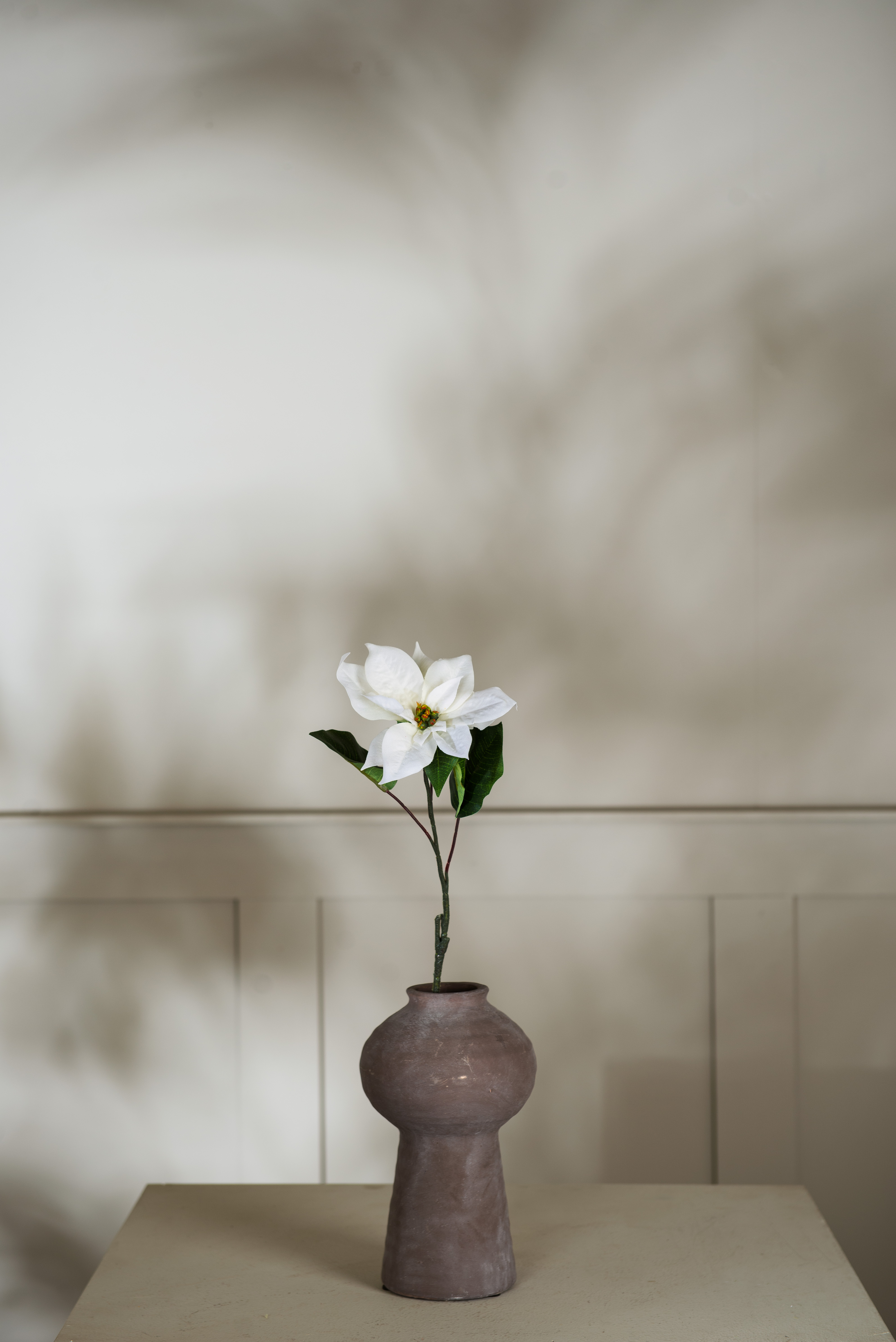 Kunstig julestjerne hvit 50 cm