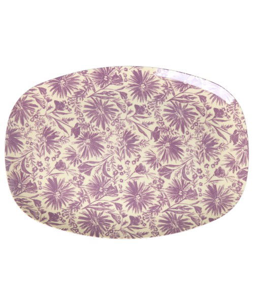 Melamintallerken rektangel Flower Press