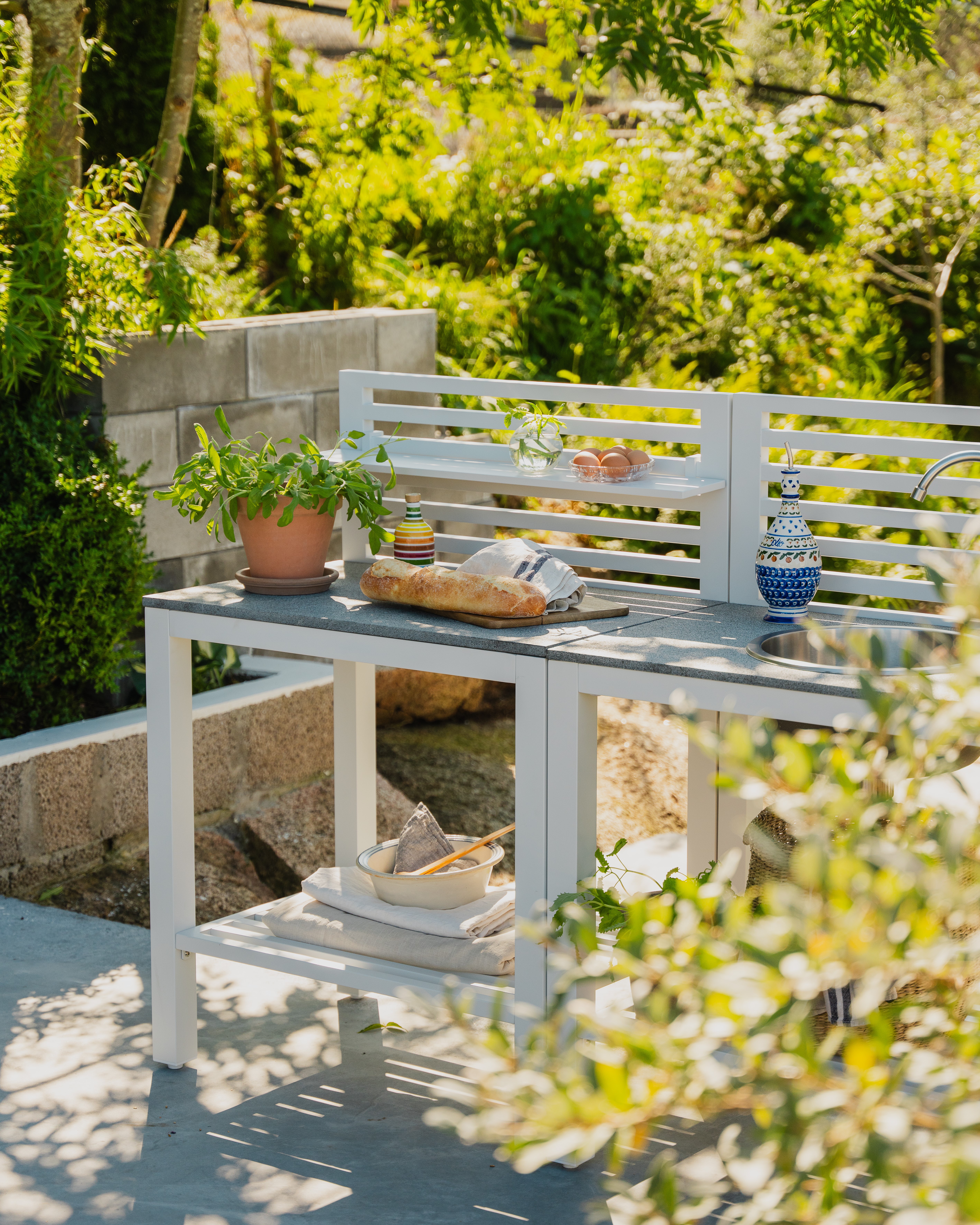 Bellac utekjøkken benk uten vask hvit