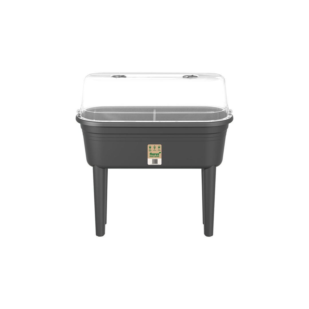 Florus plantekassebord med lokk antrasitt