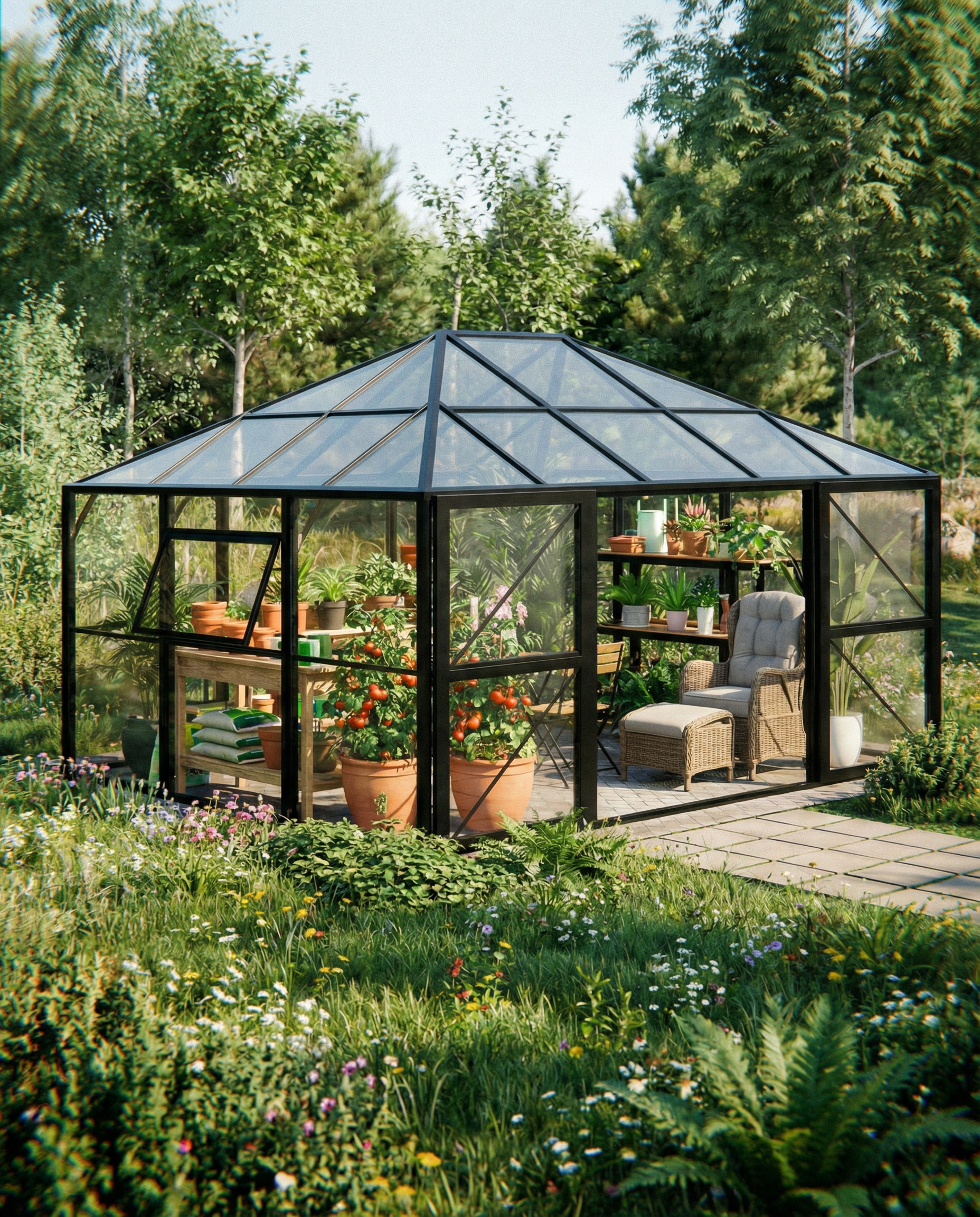 Norgarden square 3,15x4,15m - 13,07 m2 kun glass