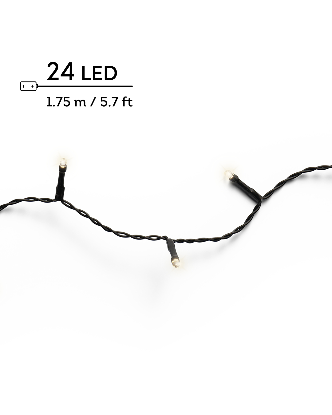 Lyslenke batteri 'basic' 172,5 cm varm hvit