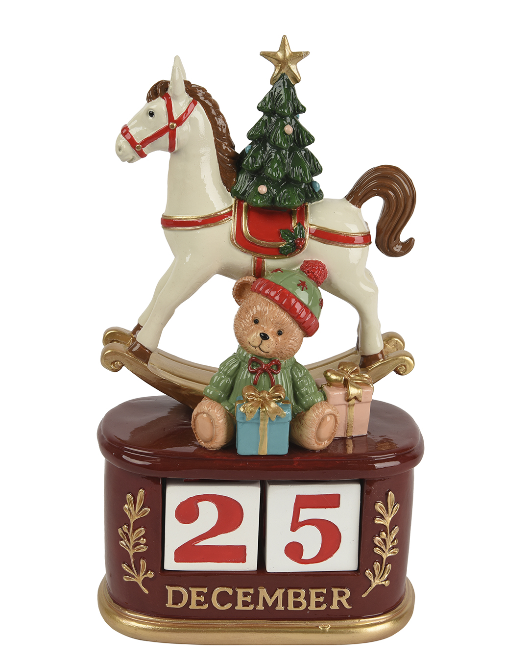 Dekor-kalender gyngehest H23,5 cm
