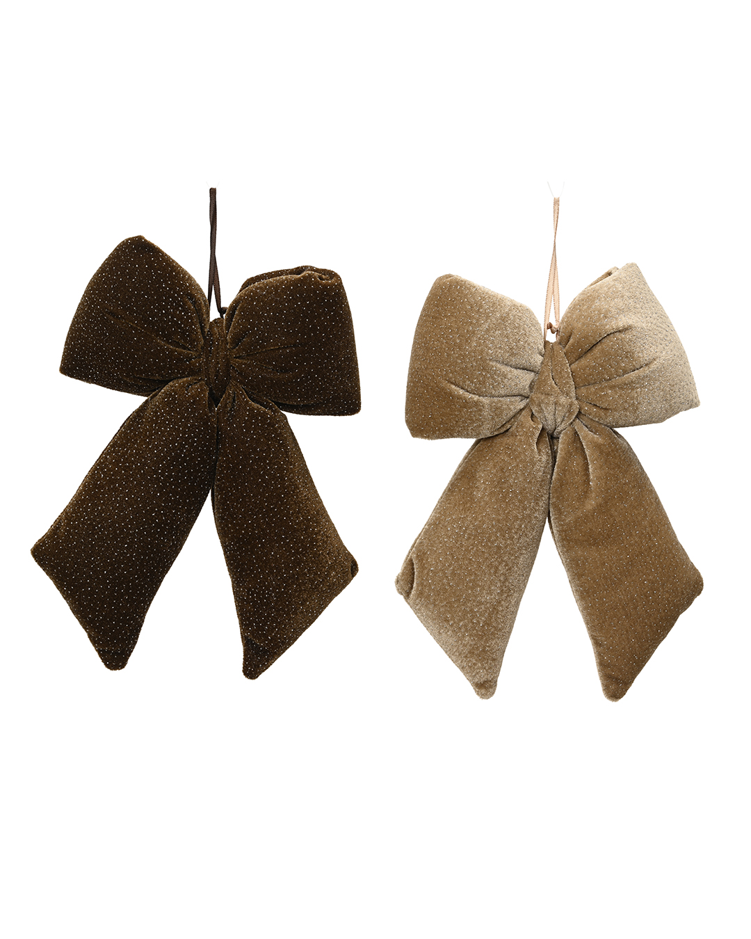 Sløyfe brun/beige med "sølv-diamanter" H40 cm