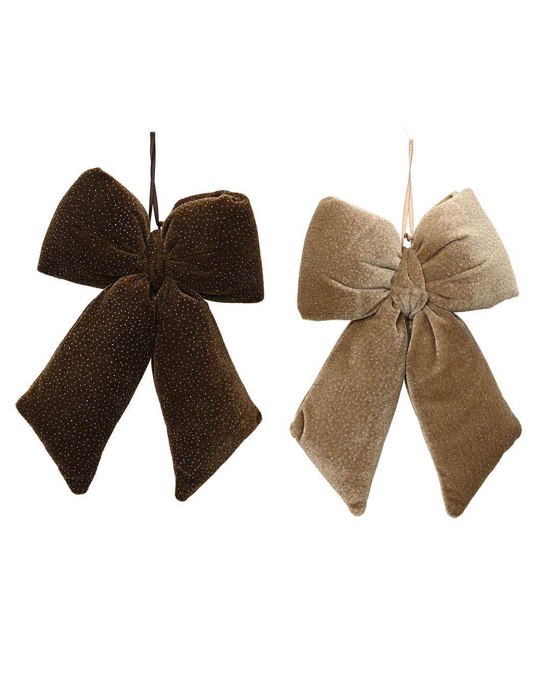 Sløyfe brun/beige med "sølv-diamanter" H30 cm