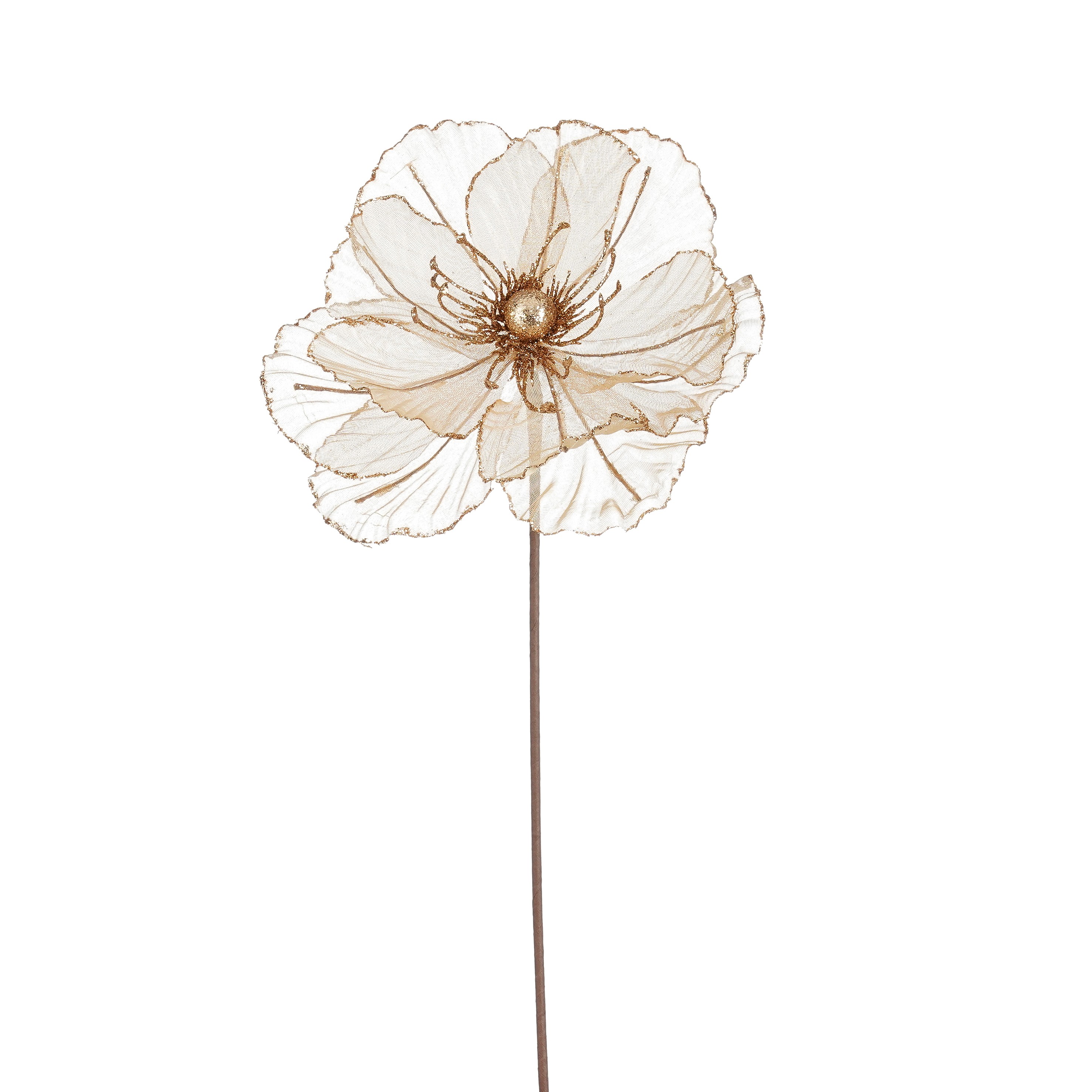 Dekorblomst med champanjefarget glitter