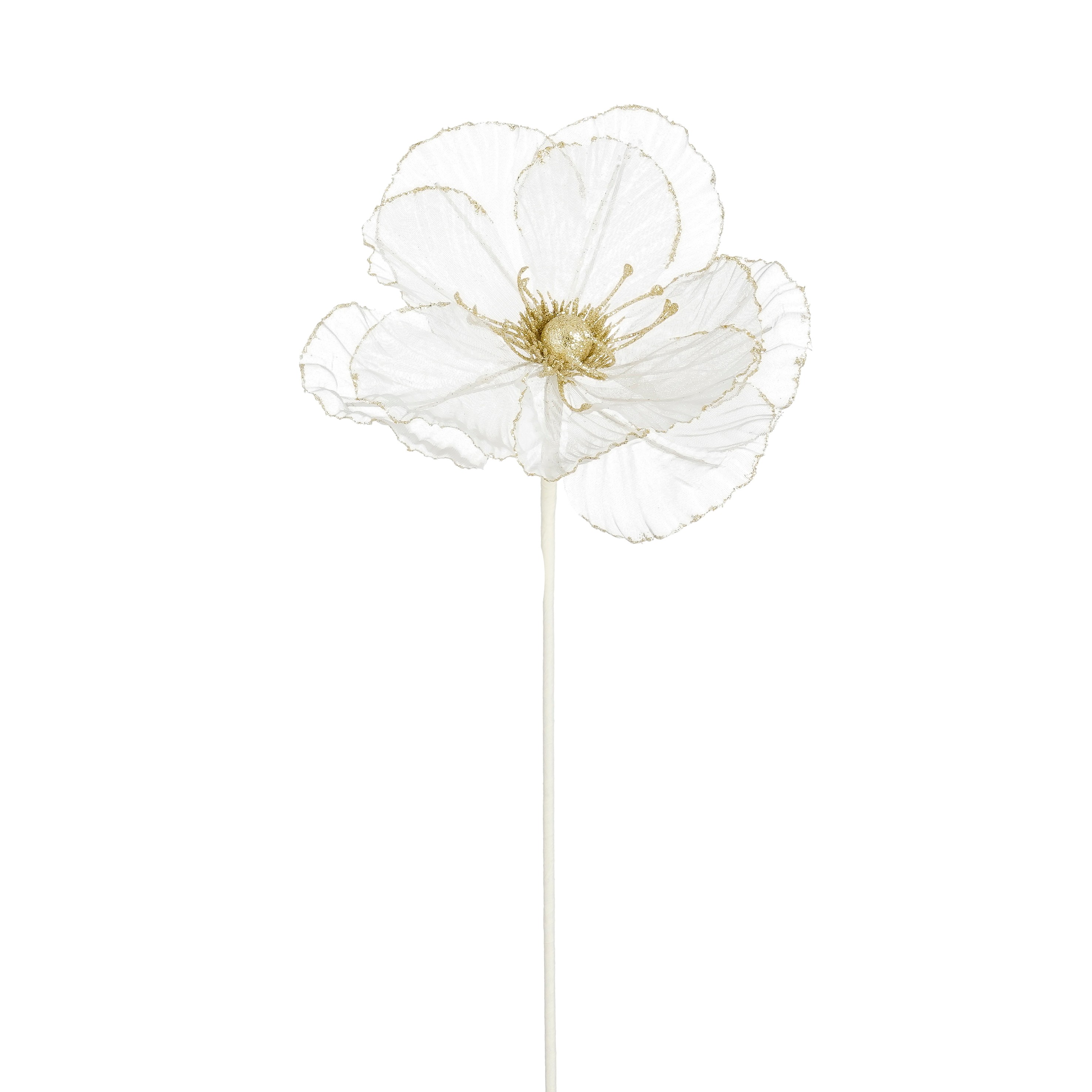 Dekorblomst med kremfarget glitter
