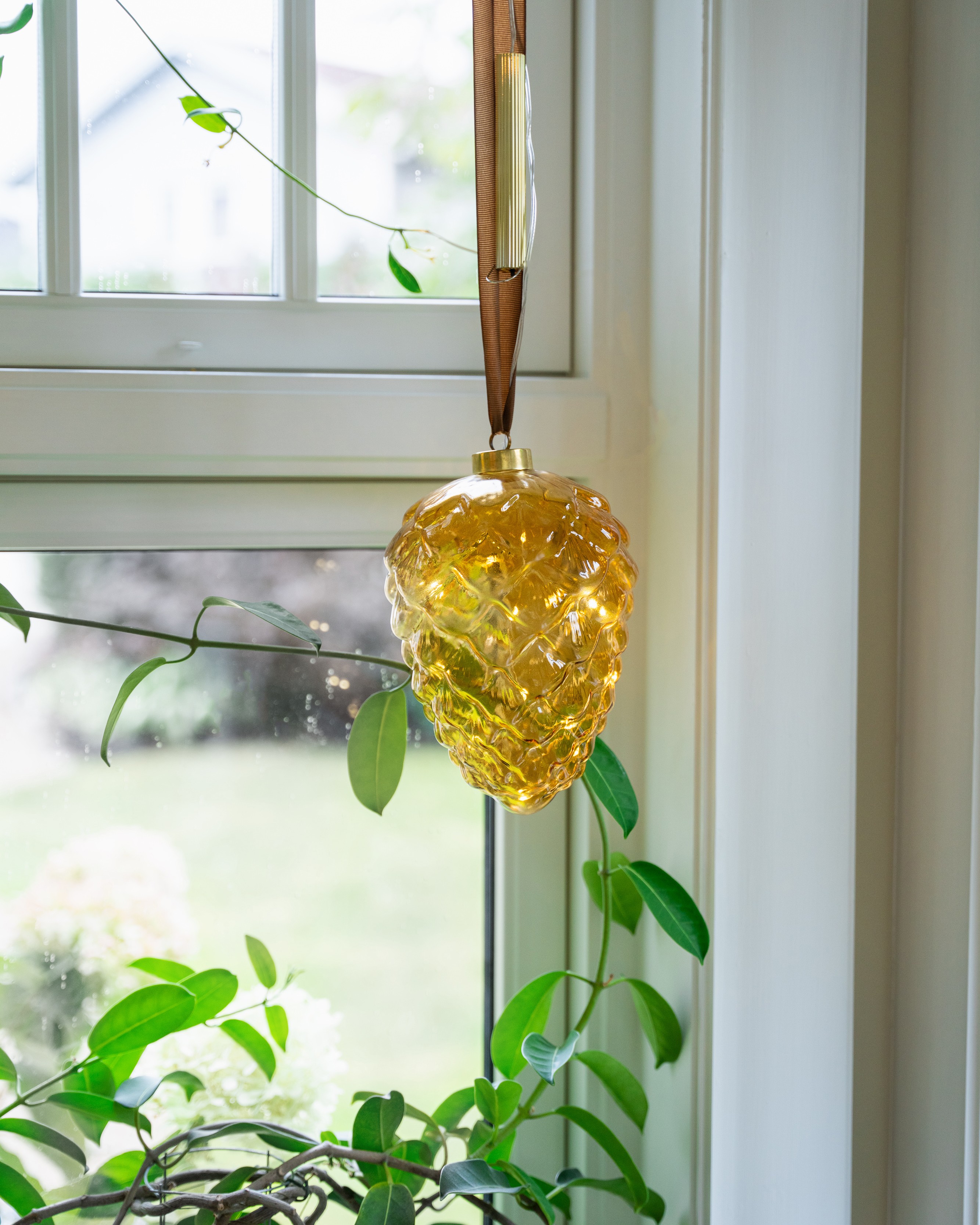Dekor-kongle med LED lys brun