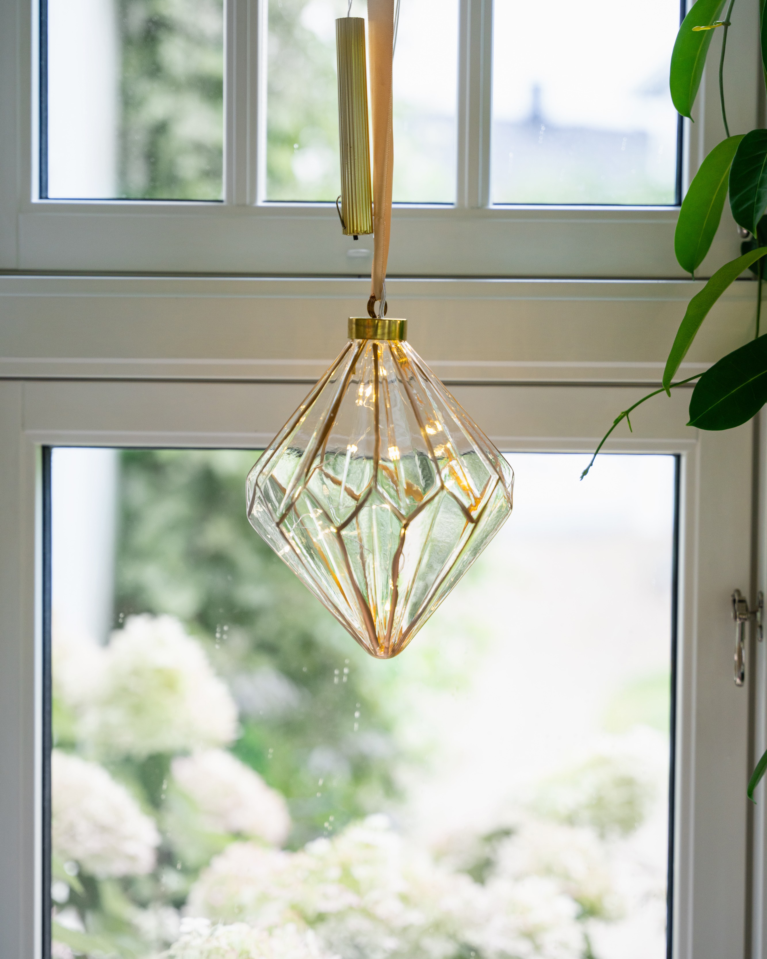 Dekorbelysning diamant med LED lys klart glass