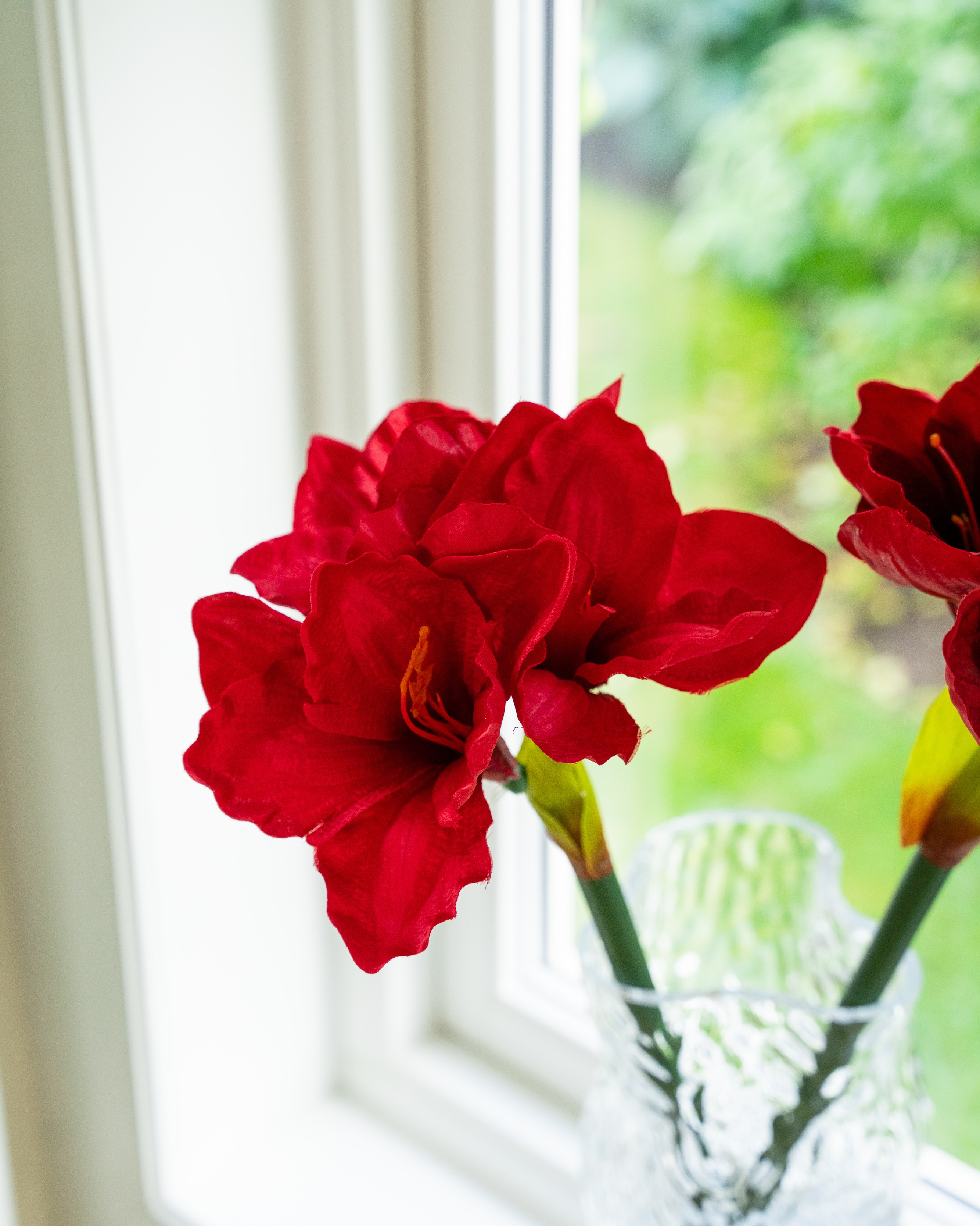 Kunstig Amaryllisblomst rød