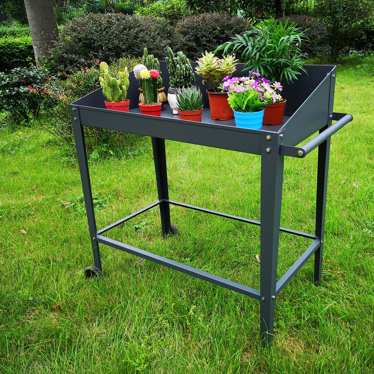 Veksthus bord med hjul 92x44x92 cm