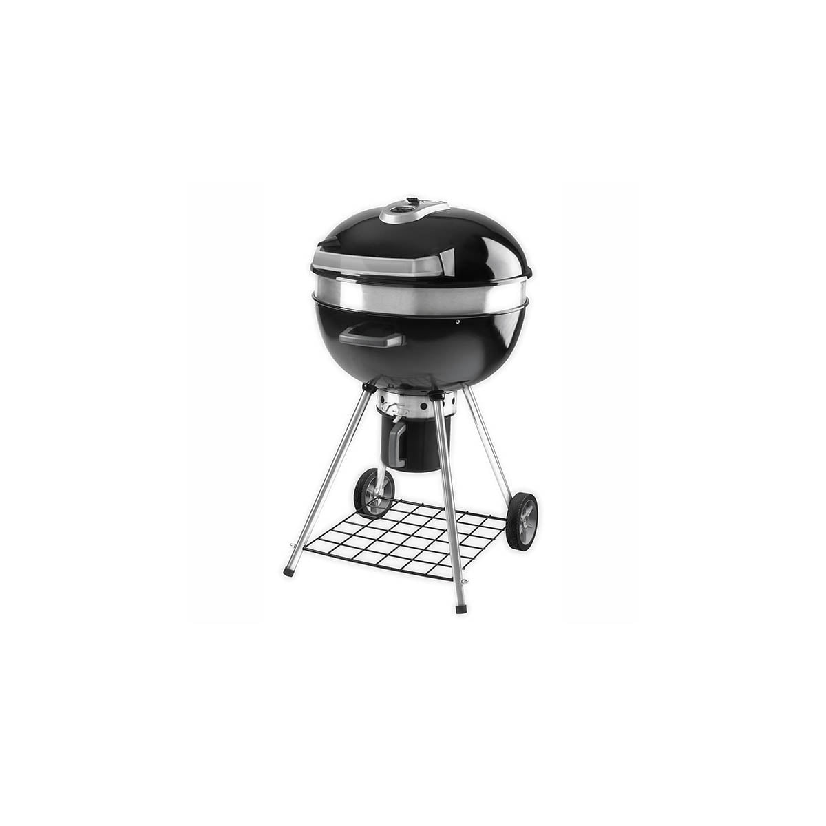 Stilren og praktisk Napoleon kullgrill med diameter 57 cm og sidebord