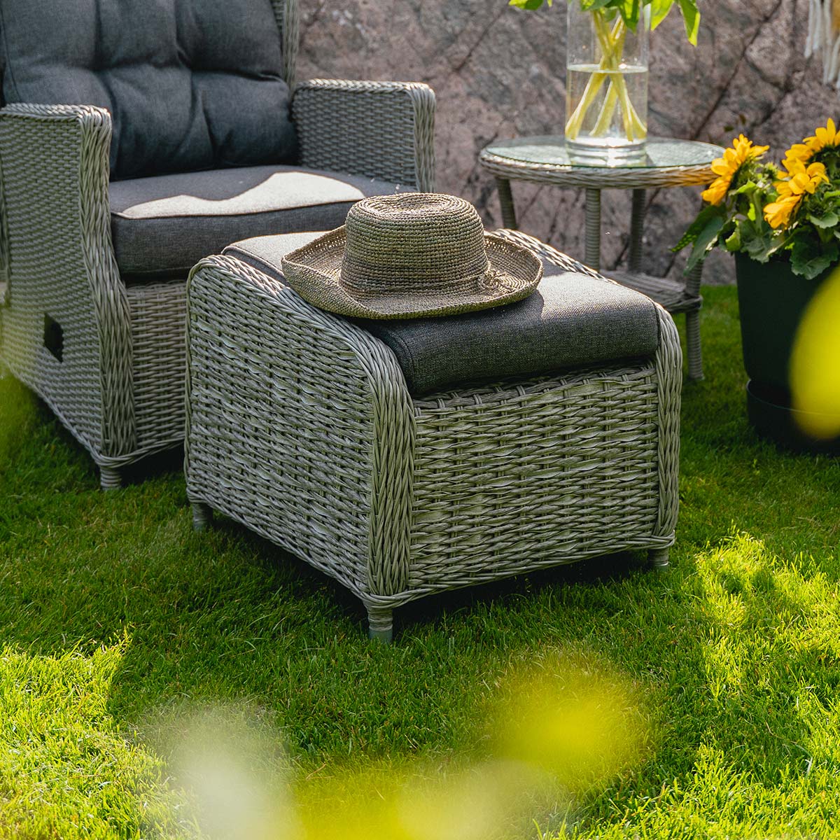 Fotpall Vallmo grå kunstrotting