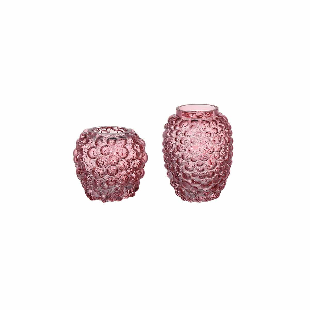 Mini Sofian vase Ø10 H12,4 og H9,3 cm rosa