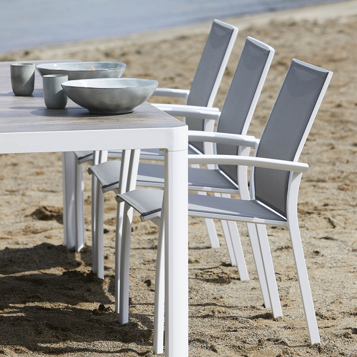 Stablestol Dakota hvit matt aluminium