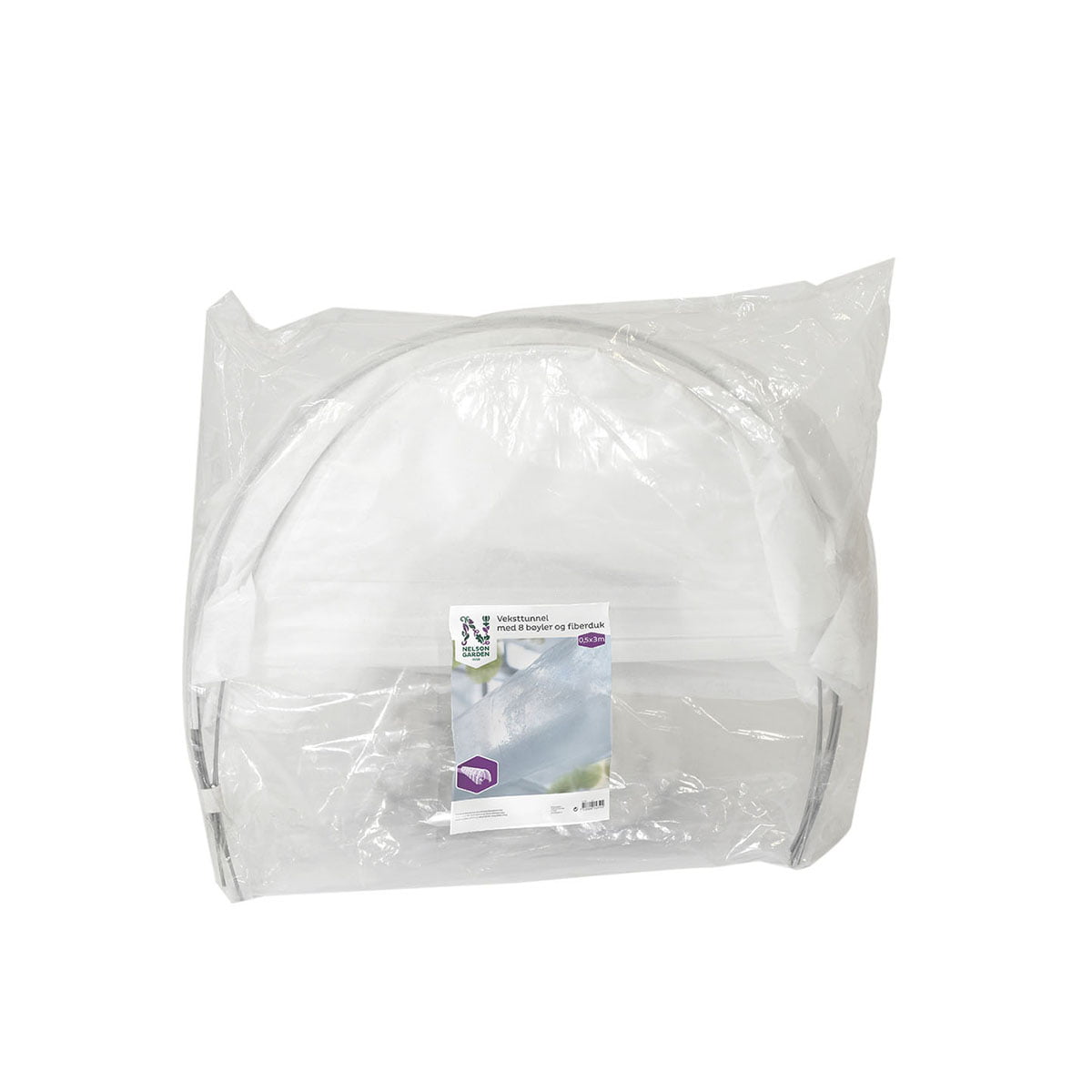 Veksttunnel med 6 bøyler 0,5 X 3 m