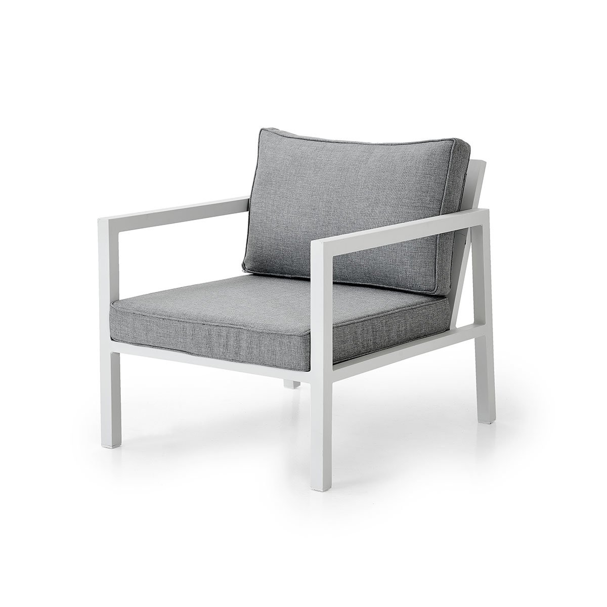 Belfort stol med pulverlakkert hvit matt aluminiumsramme