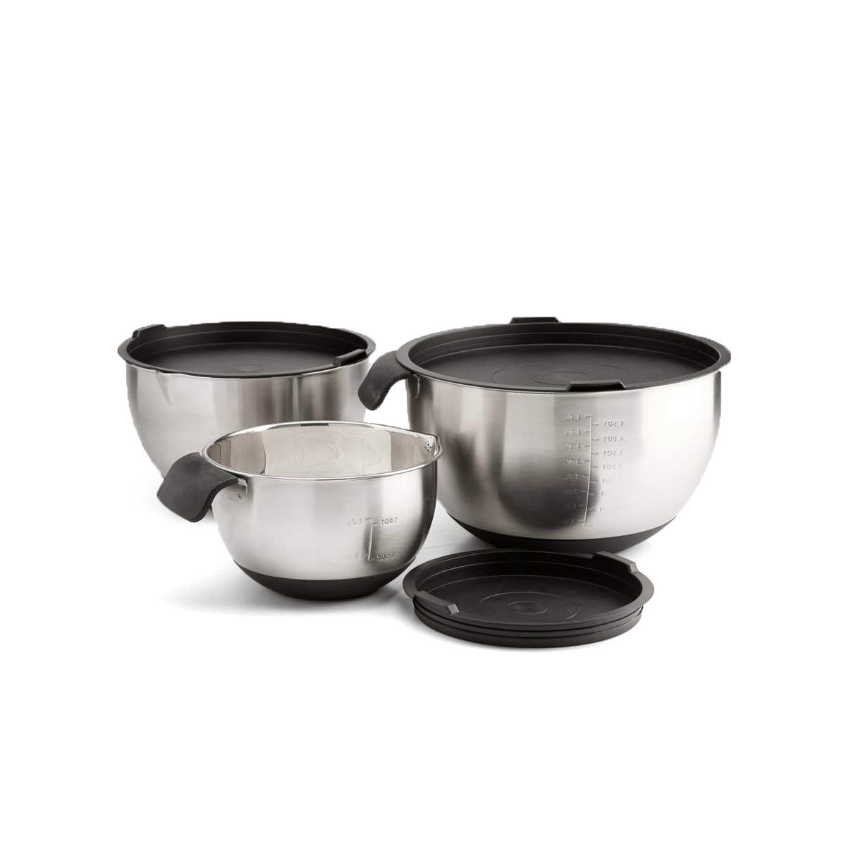 Napoleon bollesett à 3 stykk i stål med silikonlokk