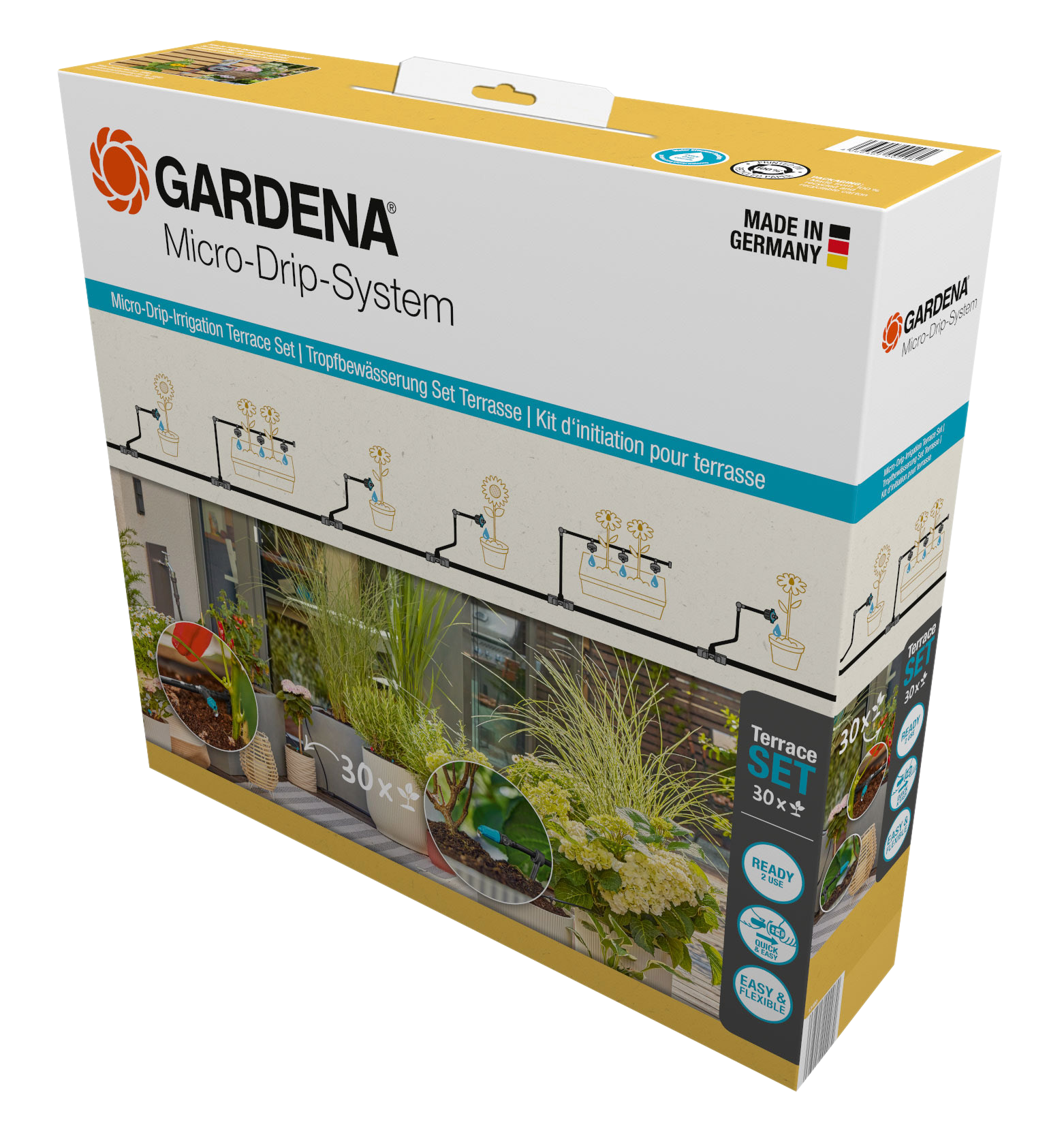 Gardena Micro Drip-vanning balkongsett 30 planter