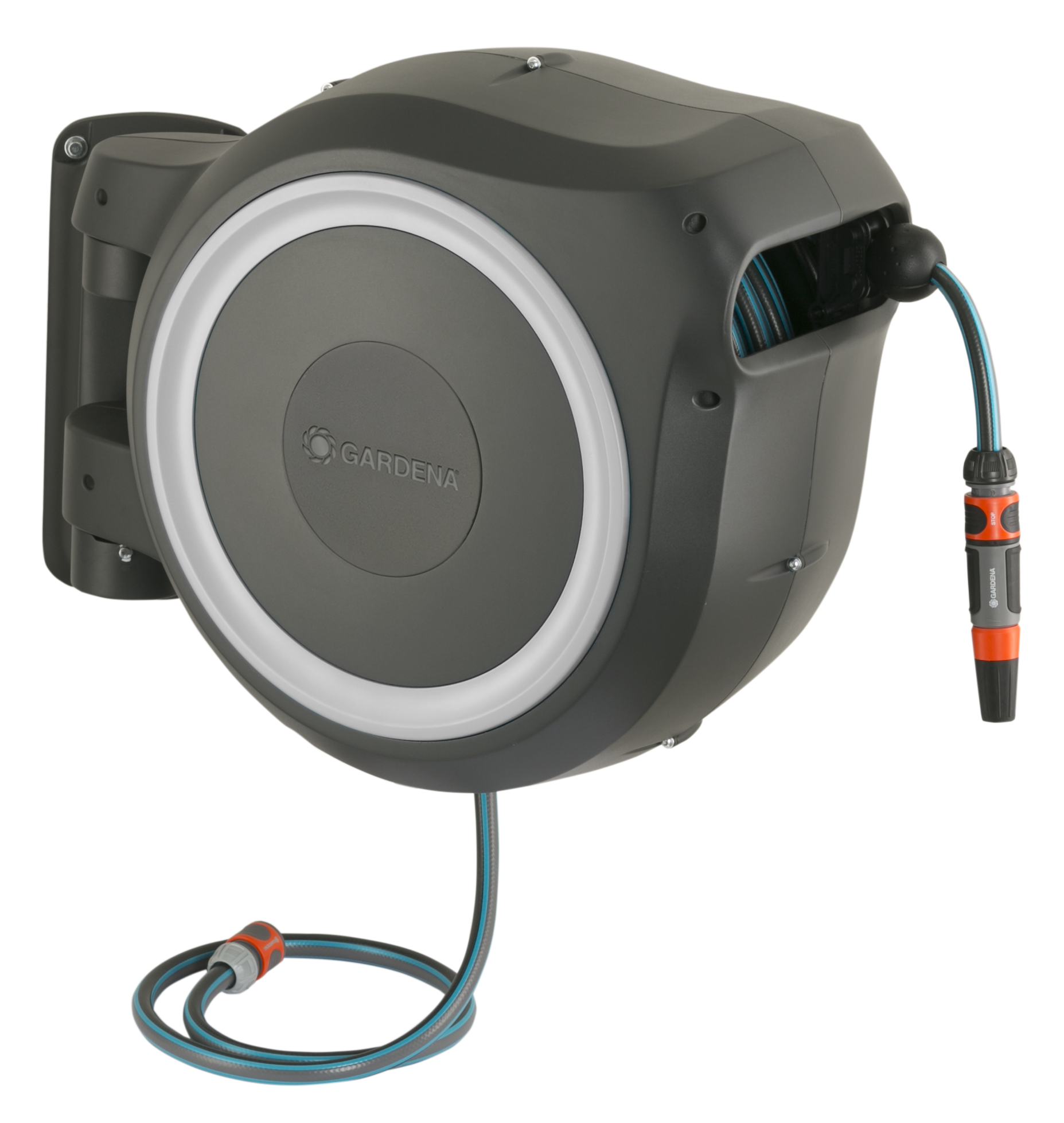 Gardena veggslangeboks 25 m hvit m/ vanningspistol
