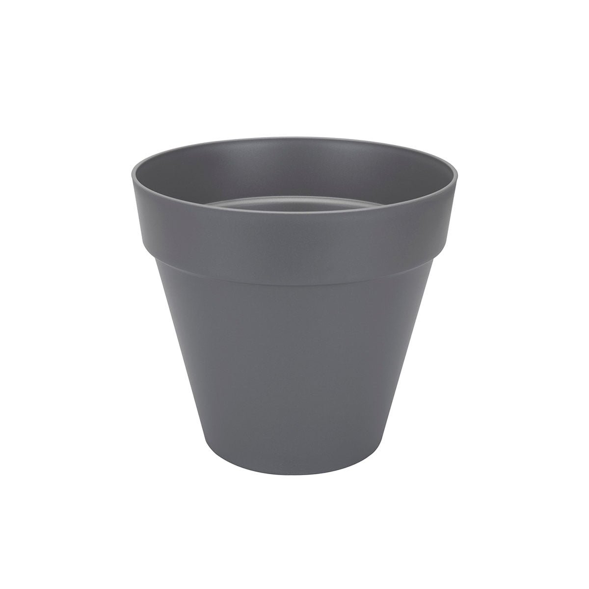 potte med hjul i resirkulert plast, grå