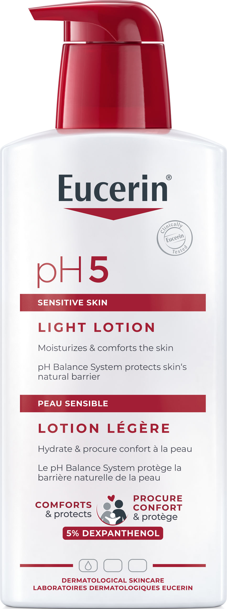 Bilde av en flaske med Eucerin pH5 Light Lotion parfymert 400 ml