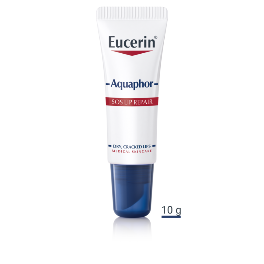 Bilde av en tube med Eucerin Aquaphor SOS Lip Repair 10 ml