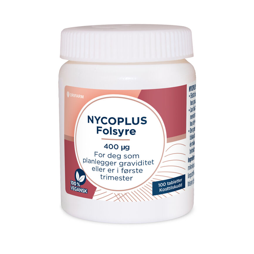 Nycoplus folsyre 400 mikrogram 100 tabletter