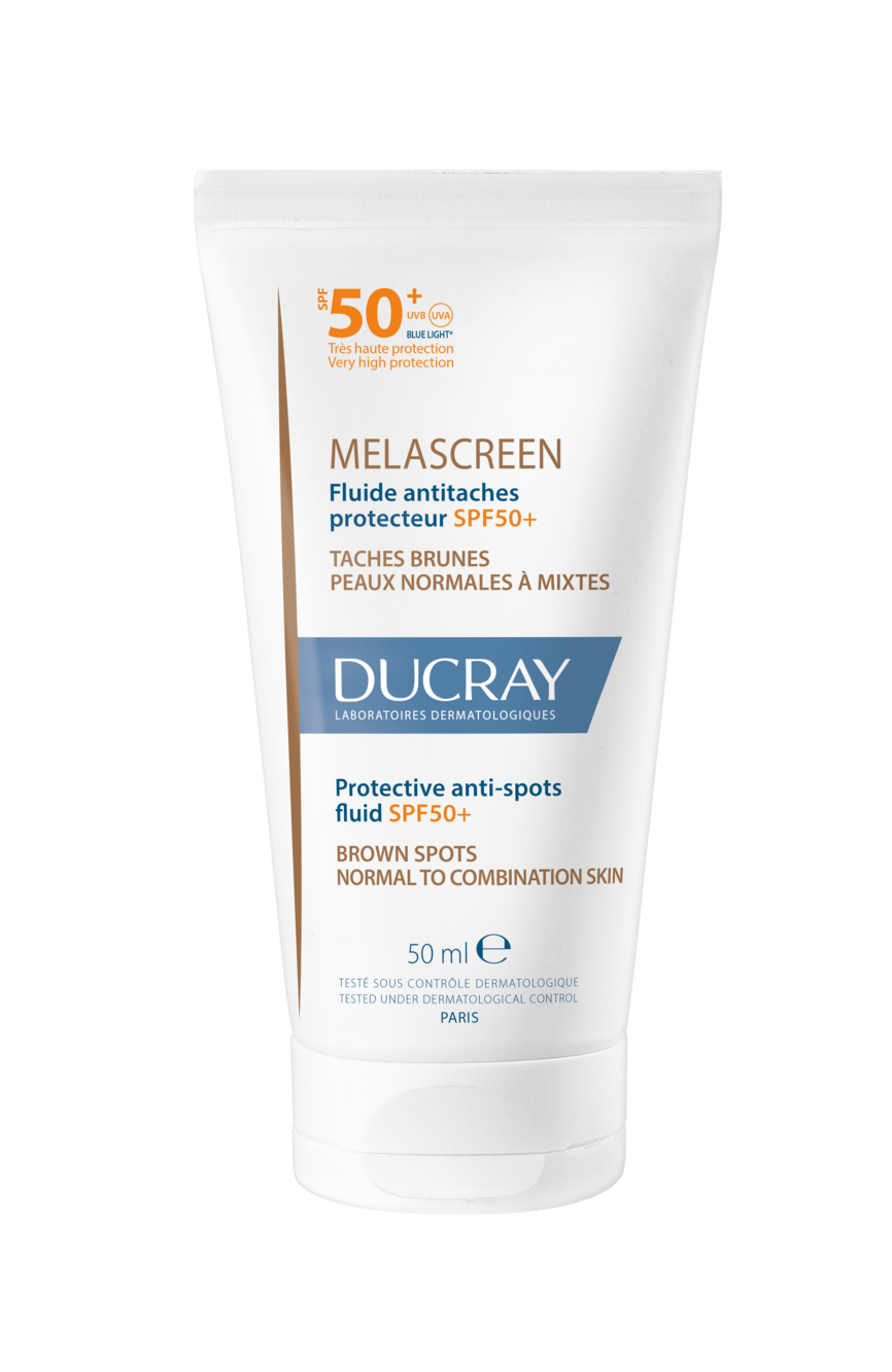 Ducray Melascreen Fluide Antitaches SPF50+ solkrem for normal til kombinert hud, 50 ml.