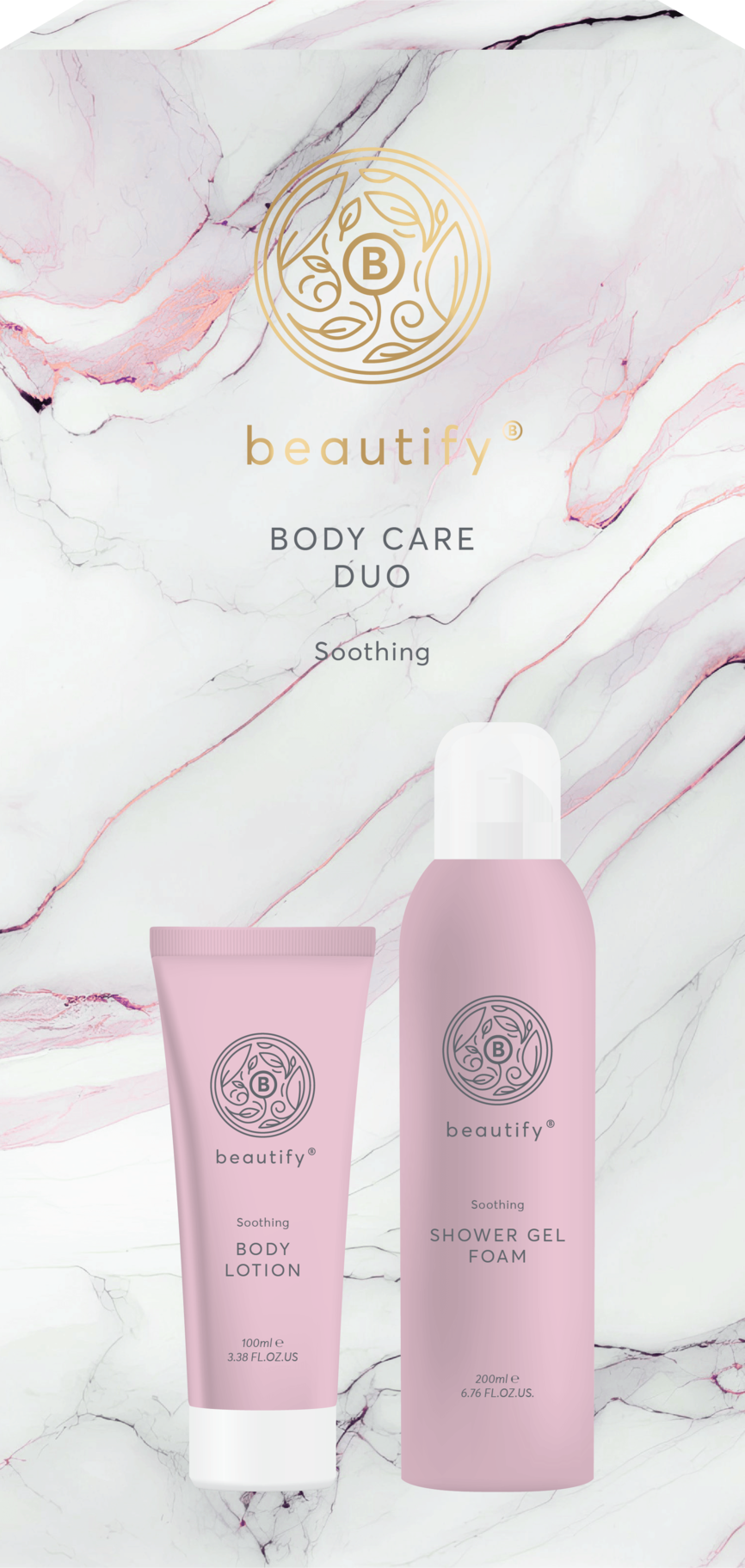 Produktbilde for Beautify gavesett med dusjskum og bodylotion