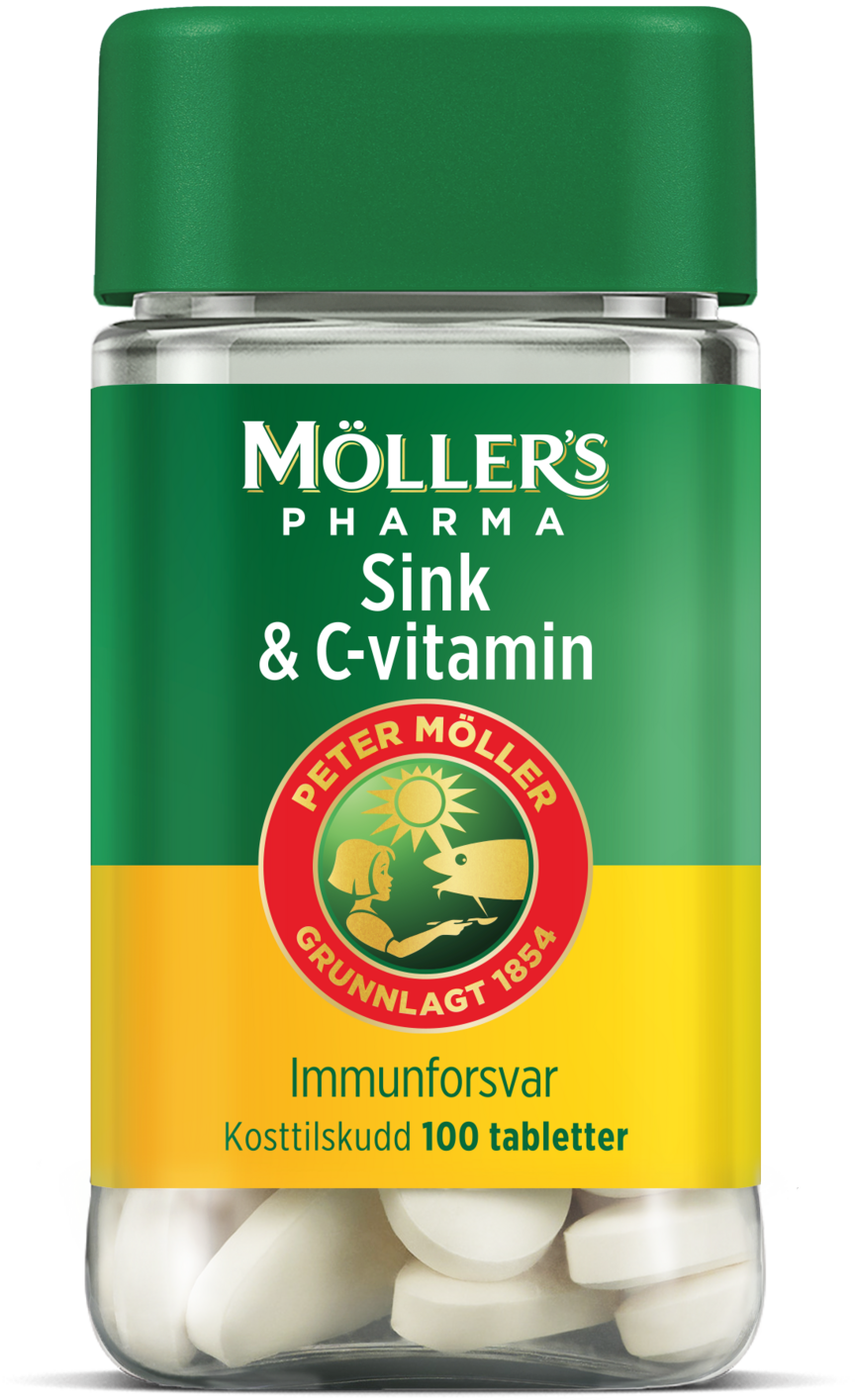 Produktbilde for Möller's Pharma Sink & C-vitamin 100 stk