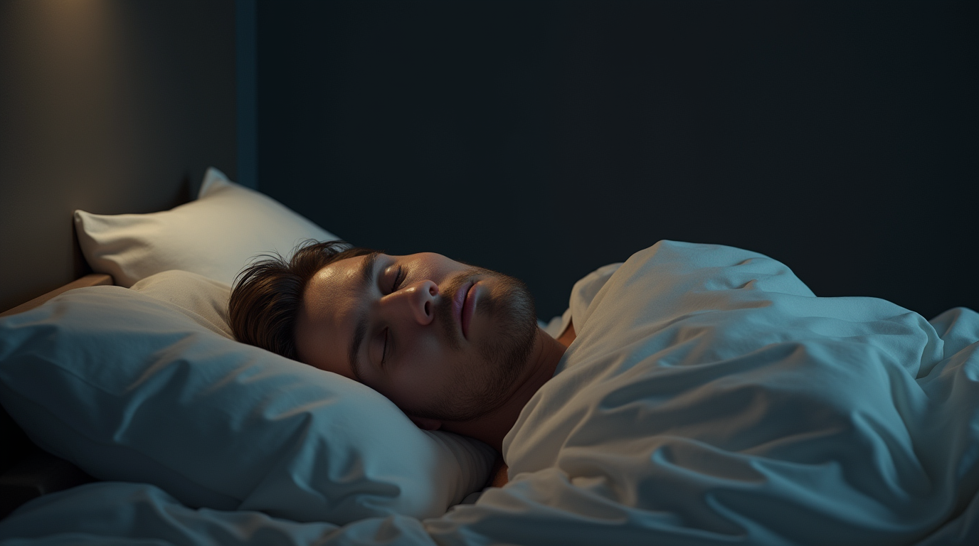 Bilde av en mann som sover
