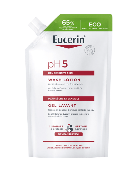 Bilde av en refill med Eucerin pH5 Washlotion parfymert refill 400 ml