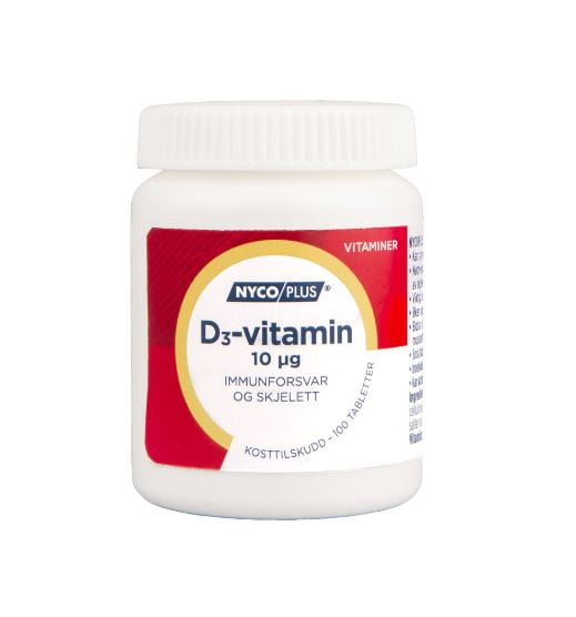 Nycoplus D3-vitamin 10µg tabletter 100stk