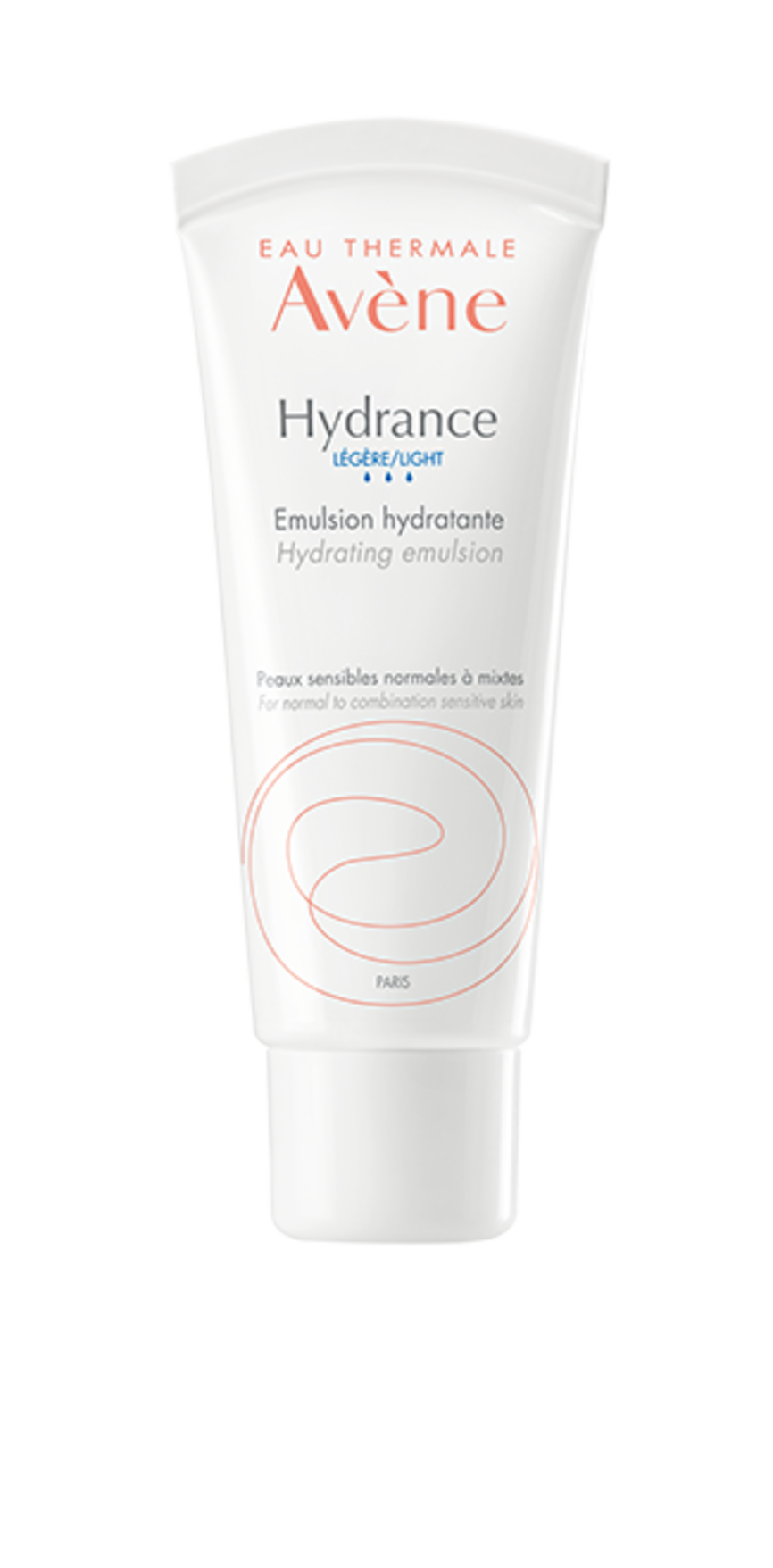 Bilde av en tube med Avène Hydrance Light Cream. Tuben er hvit. 