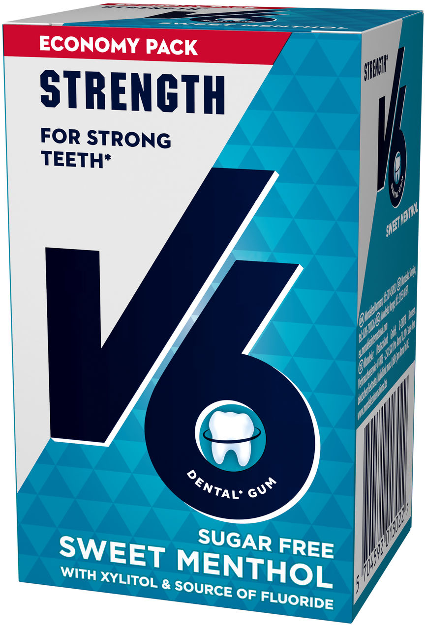 V6 Strength Sweet Menthol Tyggegummi