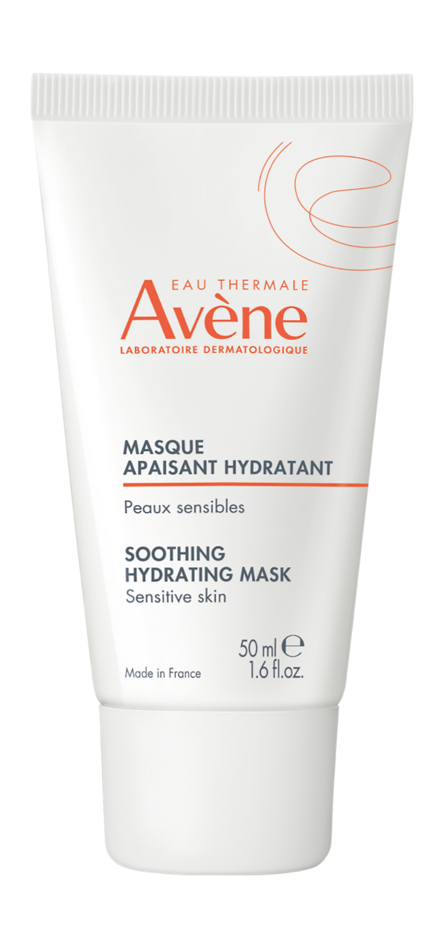 Bilde av en tube med Avène Soothing Radiance Mask. Tuben er hvit. 