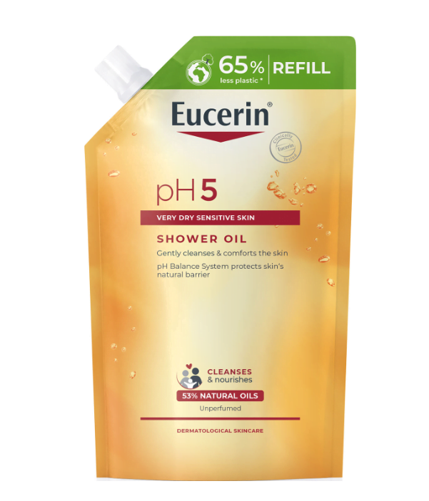 Bilde av en refill med Eucerin pH5 Shower Oil Refill uparfymert 400 ml