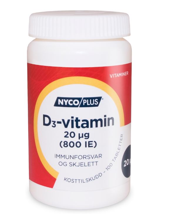 Nycoplus D3-Vitamin 20 µg 100 tabletter