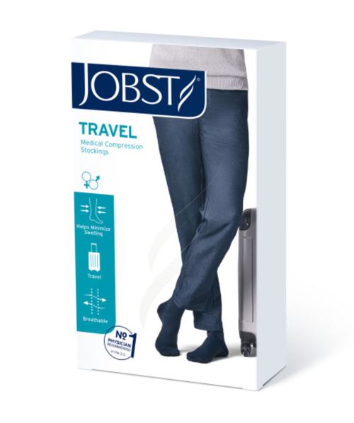 JOBST Travel knestrømpe klasse1 43/44, sort, 1 par