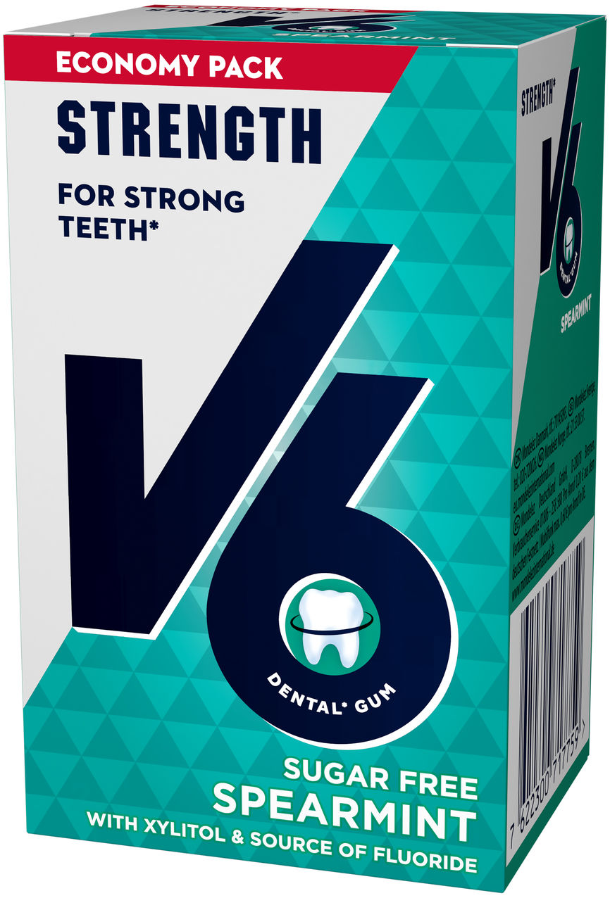 V6 Strength Spearmint Tyggegummi