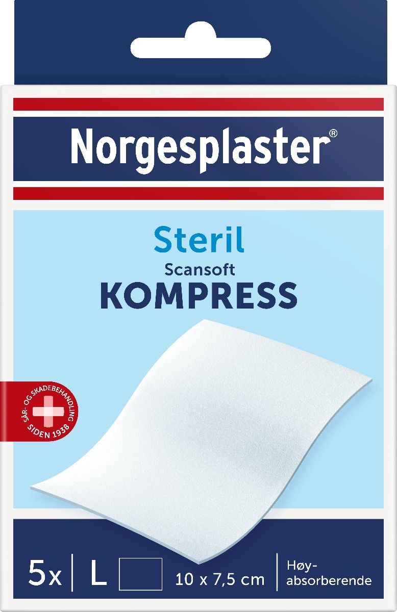 Norgesplaster Scansoft kompress 10 x 7,5 cm