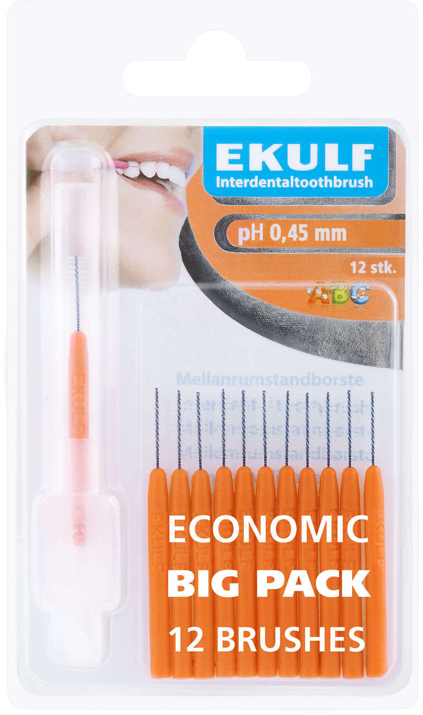 Ekulf mellomrombørste Ph 0,45 12 stk