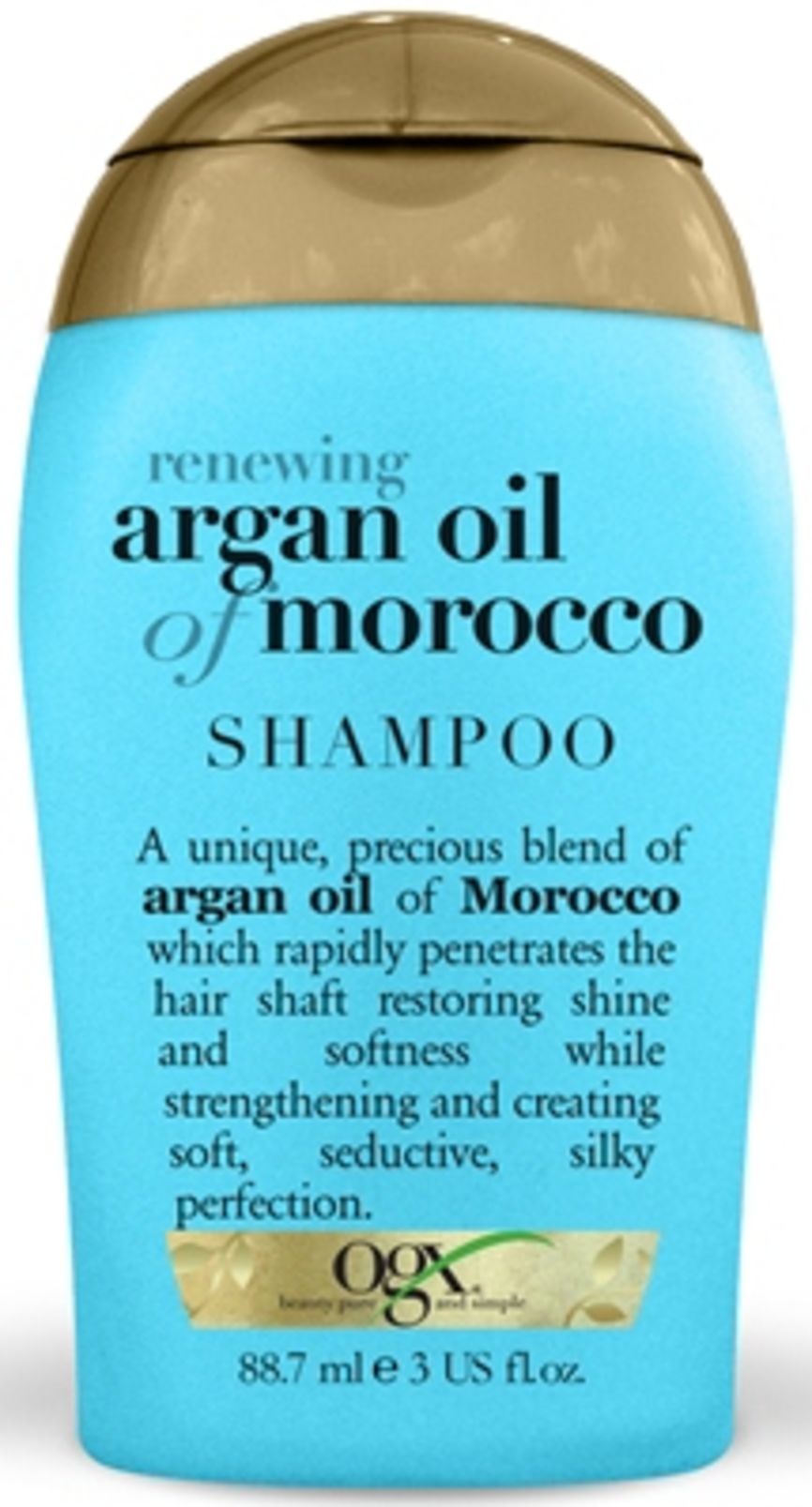 Bilde av en flaske med OGX Argan Oil Morocco Shampoo Travel Size 89 ml